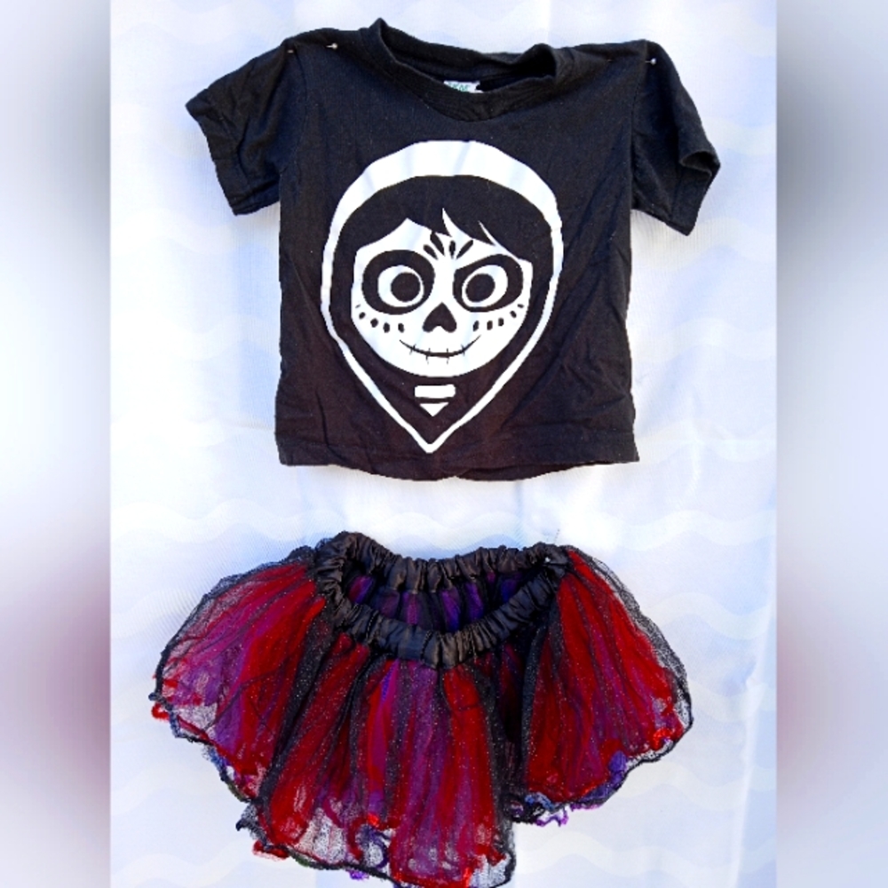 Toddler 2-3T Custom made Dress set CoCo fr Disney screen print T TKM Mesh/sequin